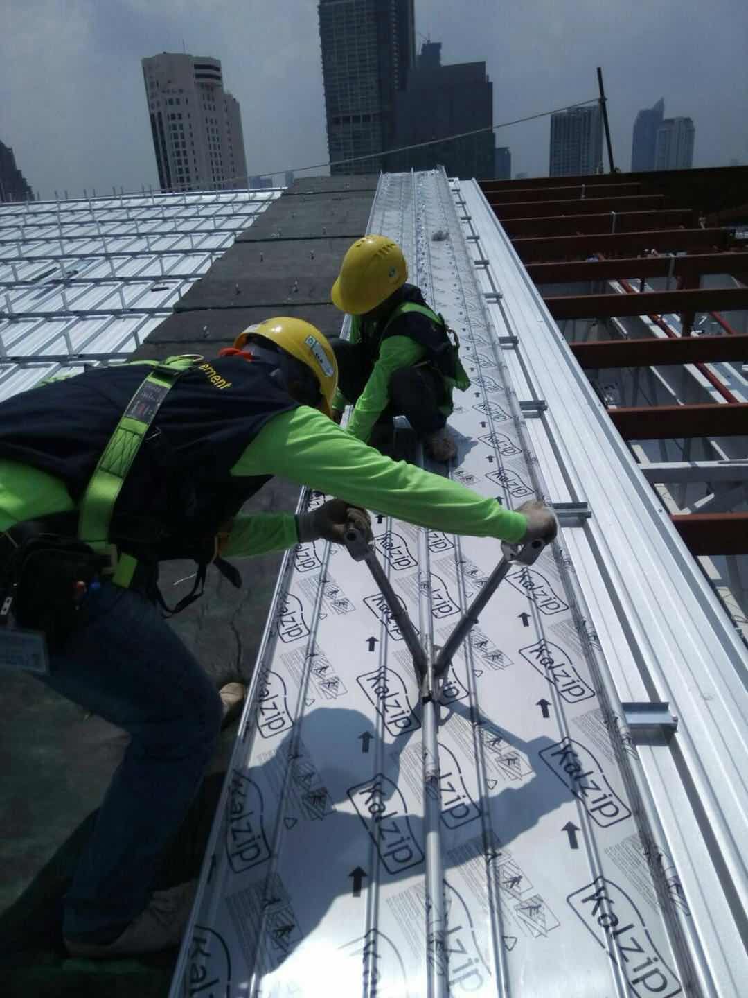 Kalzip stand seam roof panel installation 2