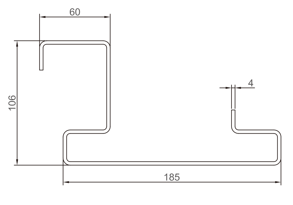 YX106-185 top-beam section