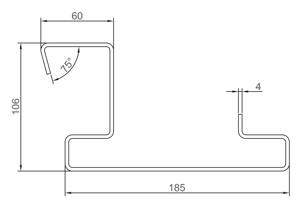 Top-beam section with functional angles and returns